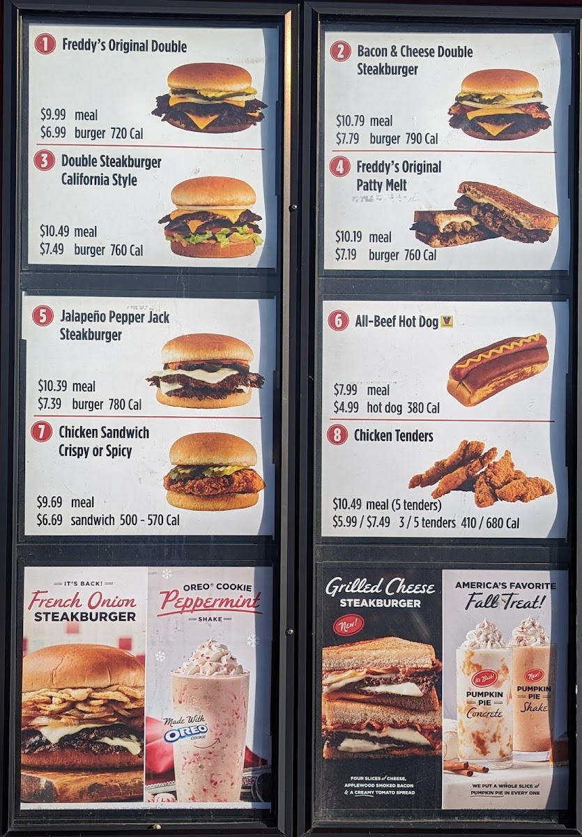 Freddy's Frozen Custard & Steakburgers Menu-1