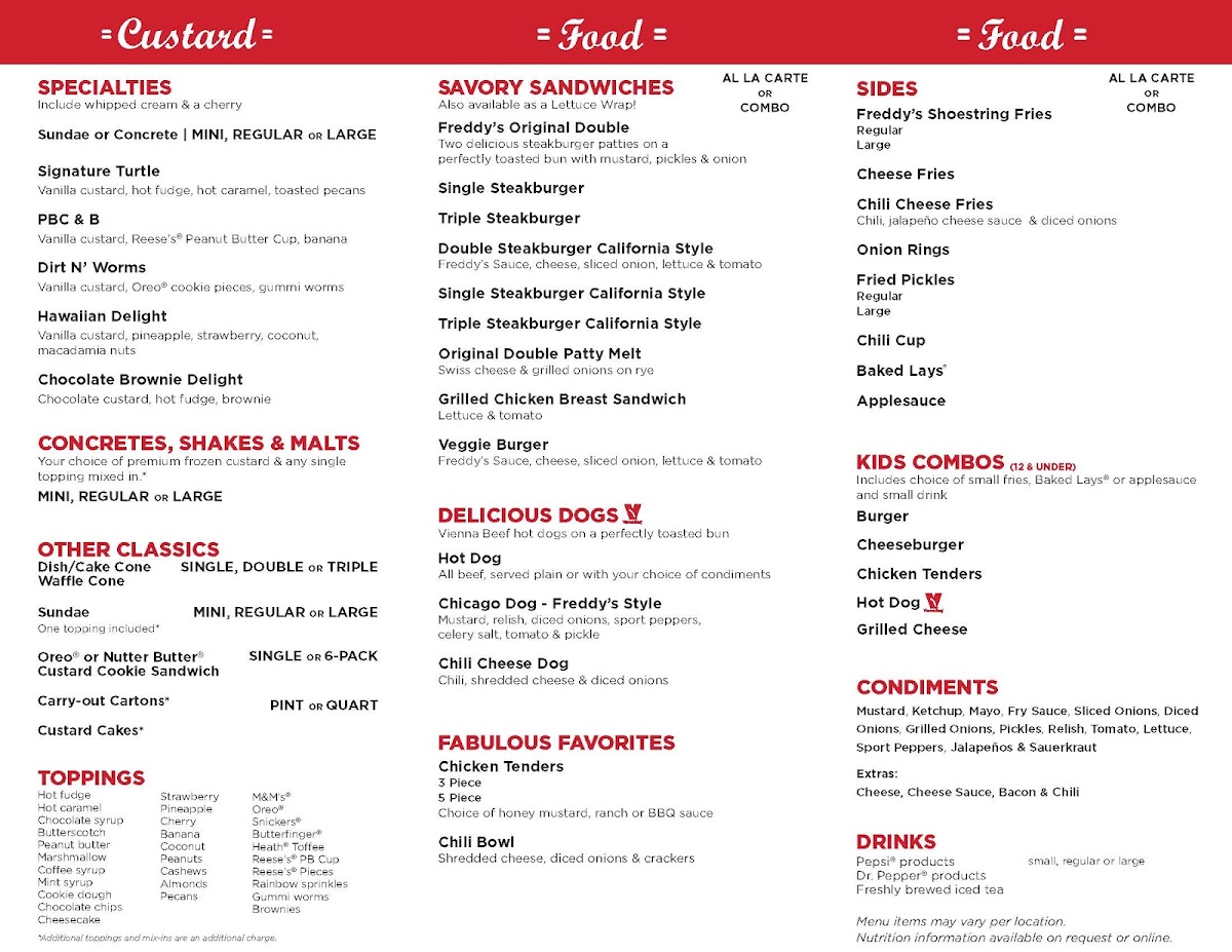 Freddy's Frozen Custard & Steakburgers Menu-6